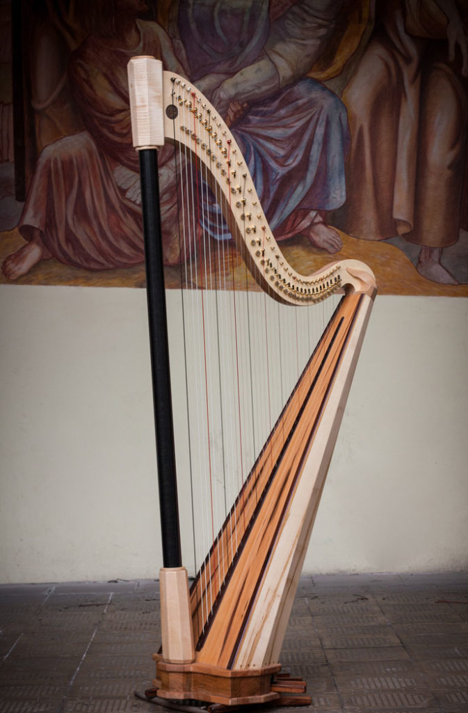Pedalharfe Loreley mit Carbon und Ahorn Holz